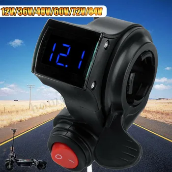 

With Power Switch Universal Accessories Key Knock 12V-72V Scooter LED Display Thumb Throttle Digital Grips For Electric Bike