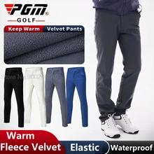 Pgm-pantalones de Golf para hombre, Pantalón deportivo elástico de terciopelo, impermeable, para lluvia y nieve, para Otoño e Invierno