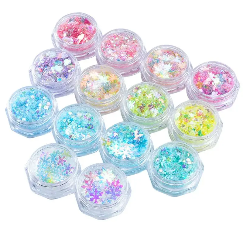 

14 Pcs/set DIY Crystal Epoxy UV Glitter Powder Filler Eye Makeup Sequin