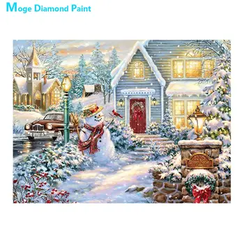 

Snow Landscape in Christmas and Winter Diamond Painting Cross Stitch Full Round New DIY 5D home decorative Mosaic Embroidery
