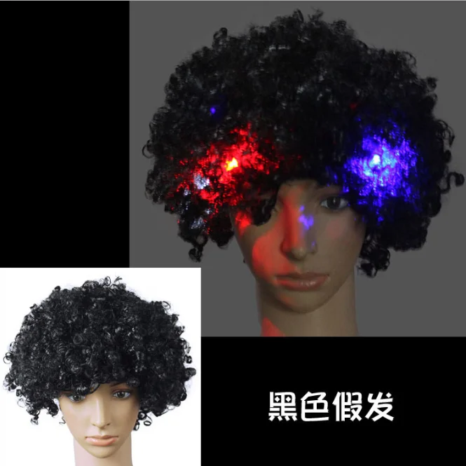 発光ヘッドギア帽子爆発頭かつらledフラッシュ頭飾りピエロかつらファン用品大人パーティーパフォーマンス黒 Aliexpress