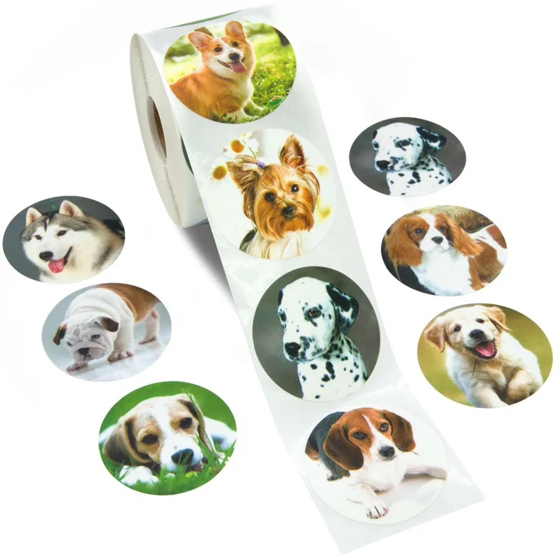 500pcs per lot 8 designs Cute Husky Corgi Pet Dog Decorative Stickers Scrapbooking as reward sticker stationery teacher for kids afbeelding