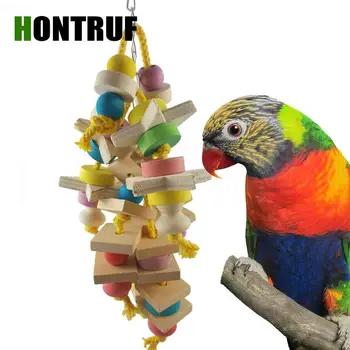 

Large Medium and Small Parrot Bite Toy Log Blocks Colorful Bite String Climbing Ladder Station Rack Birdcage Accessories