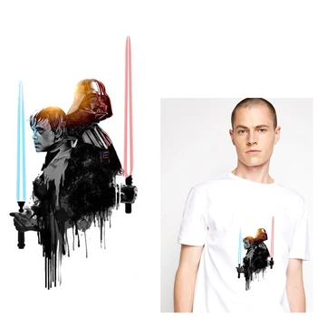 

Heat Transfer PVC Patch Star Wars Iron On Transfer For Clothes DIY Thermal Transfer Hot Vinyl Iron Stickers On T-shirt Garment