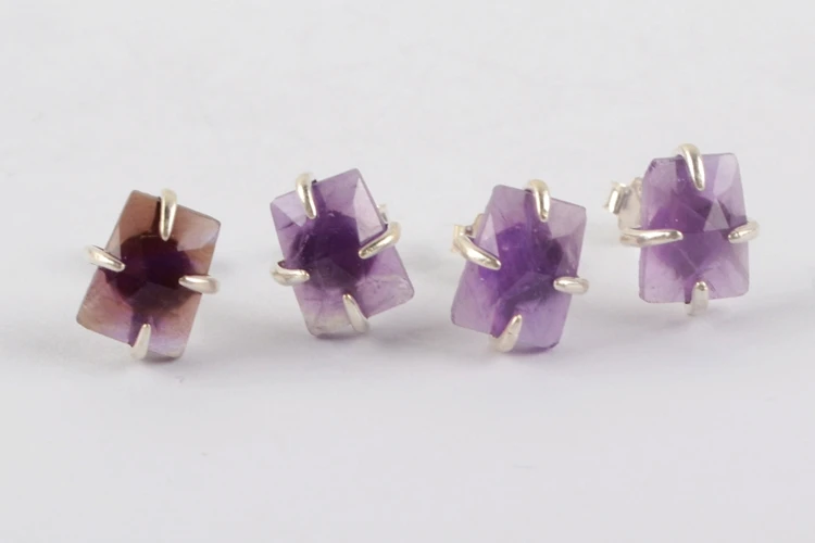 Серьги из серебра BOROSA пробы, медные бирюзовые серьги-гвоздики, серьги с кристаллами ювелирные изделия из Лабрадорита, милые женские серьги SS201