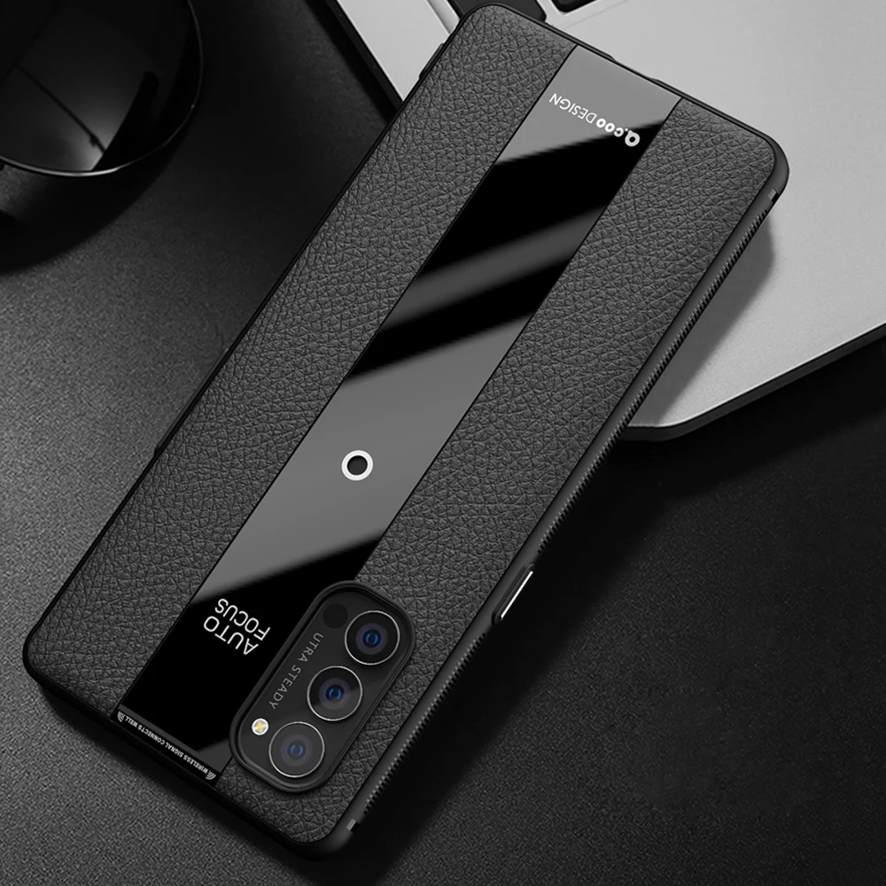 Роскошный силиконовый чехол для телефона Reno 4 5G с личи венами OPPO Pro Ультратонкий
