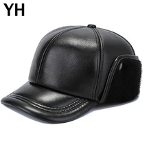 Новая осенне-зимняя мужская бейсболка из натуральной овечьей кожи, мужские теплые шапки из натуральной овечьей кожи, шапка из натуральной кожи