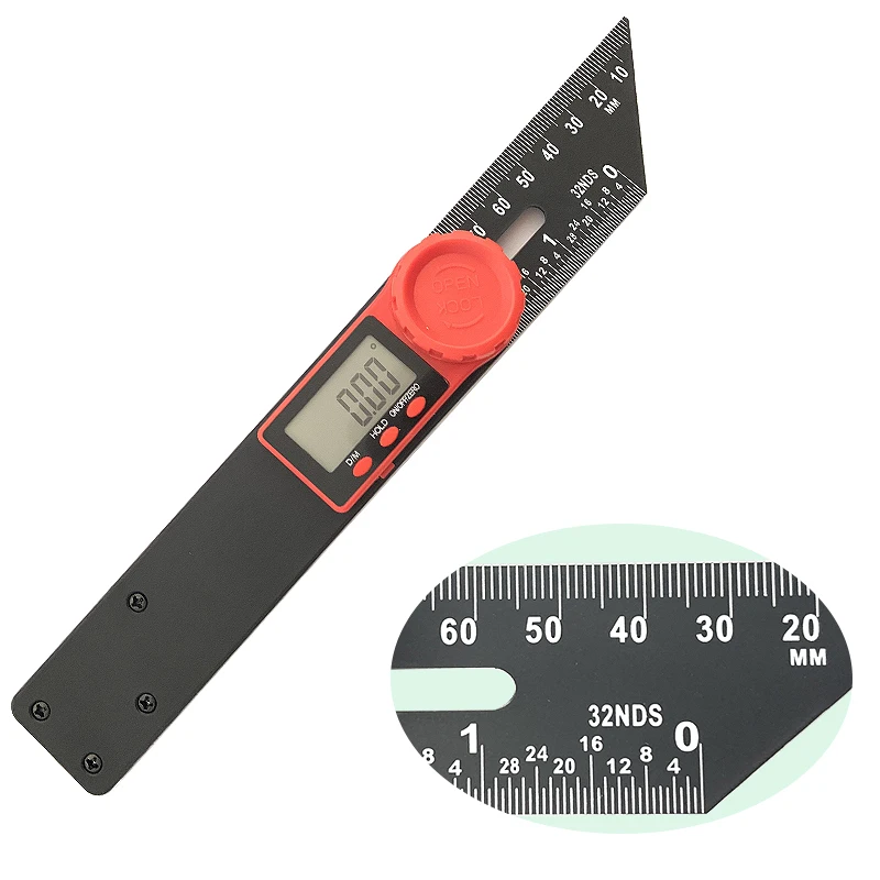 Electronic Level 360 Degree Angle Finder T Bevel Gauge Digital Protractor Inclinometer Ruler Sliding LCD Display