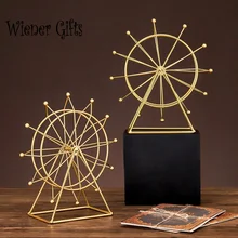 Nordic Home Decoration Accessories for Living Room Gold Ferris Wheel Model Figurines Office Desk Decor Modern Art Christmas Gift