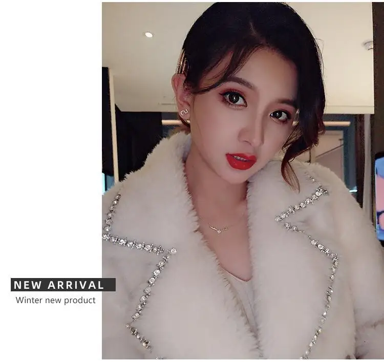 Autumn Winter New Style Cashmere Wool Granule faux Fur Clothing Composite materials Fur Chenille Coat WOM