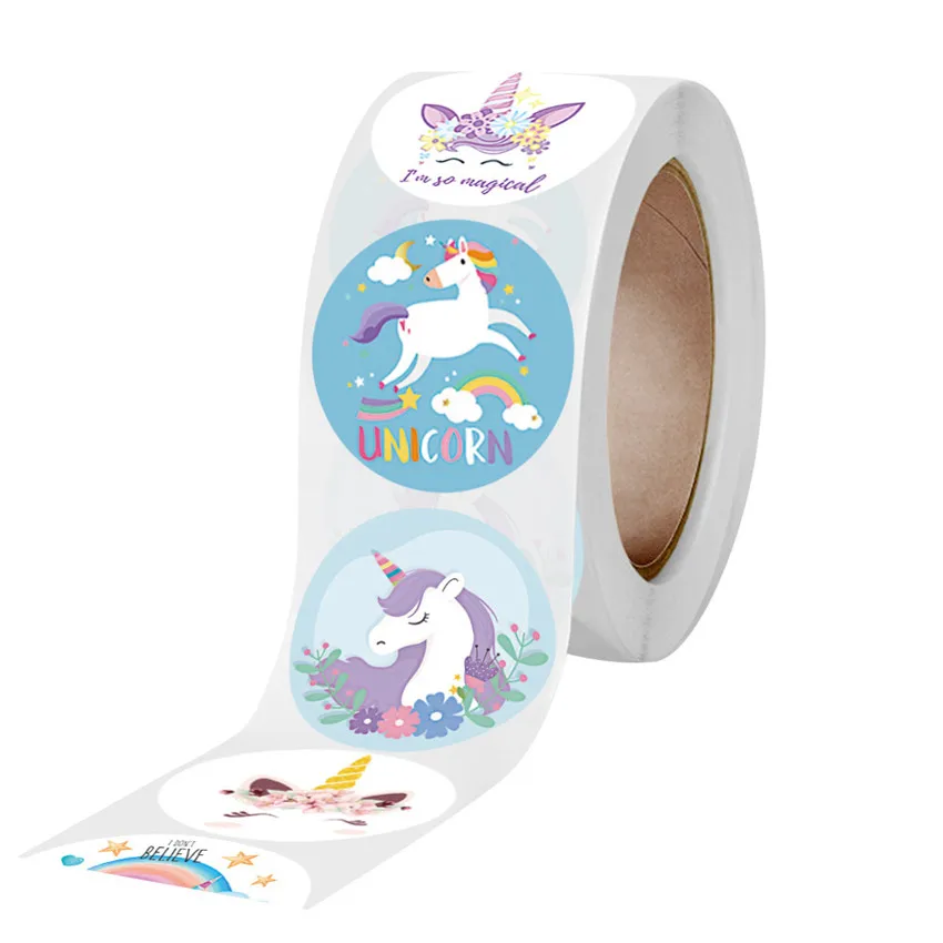 Cute Cartoon Animal Unicorn Sticker kids Reward Sticker Gift Decoration Label Teacher Encouragement Student Stationery Stickers