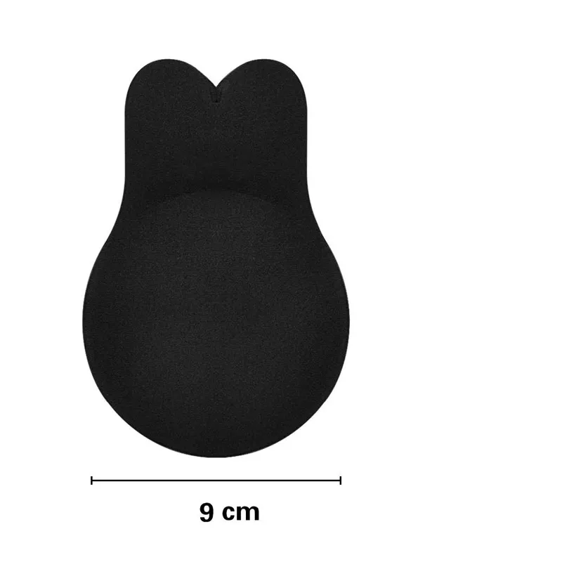 Black 9cm-AB 1 пара силиконовых самоклеющихся бюстгальтеров пуш-ап невидимый бюстгальтер с подтяжкой без бретелек с открытой спиной и без спинки - Цвет: Black 9cm-AB