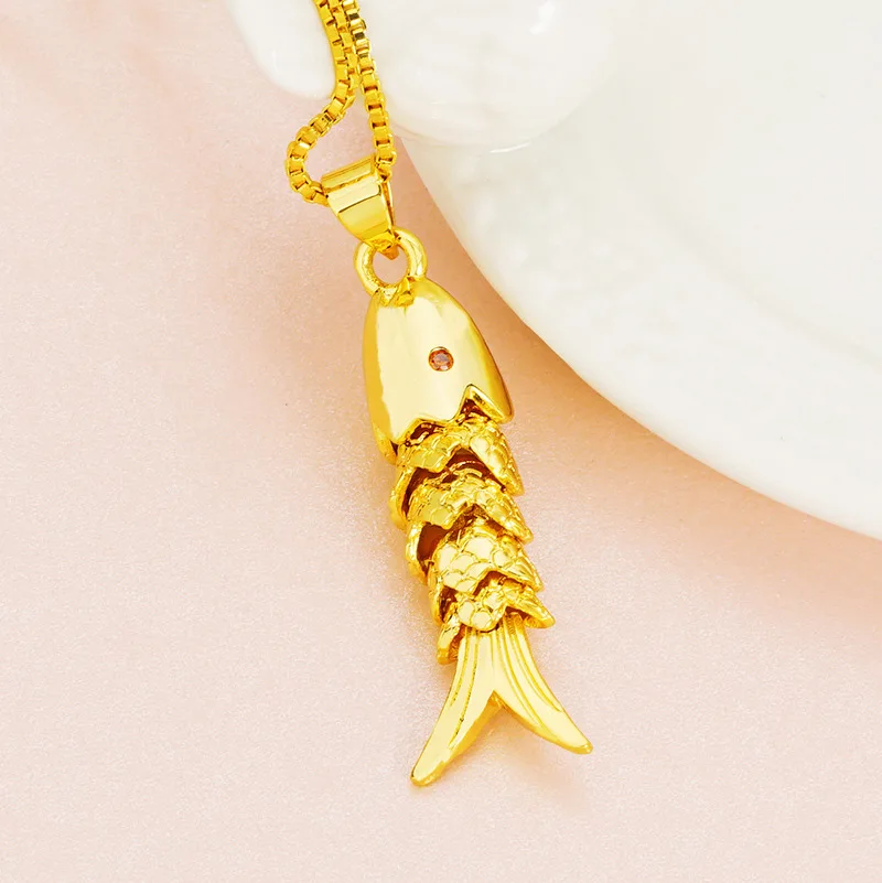 Fashion 24k Gold Fish Shape Pendant 