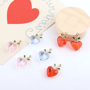 

New style 30pcs/lot color resin hearts decoration alloy floating locket charms diy jewelry earring/garment accessory