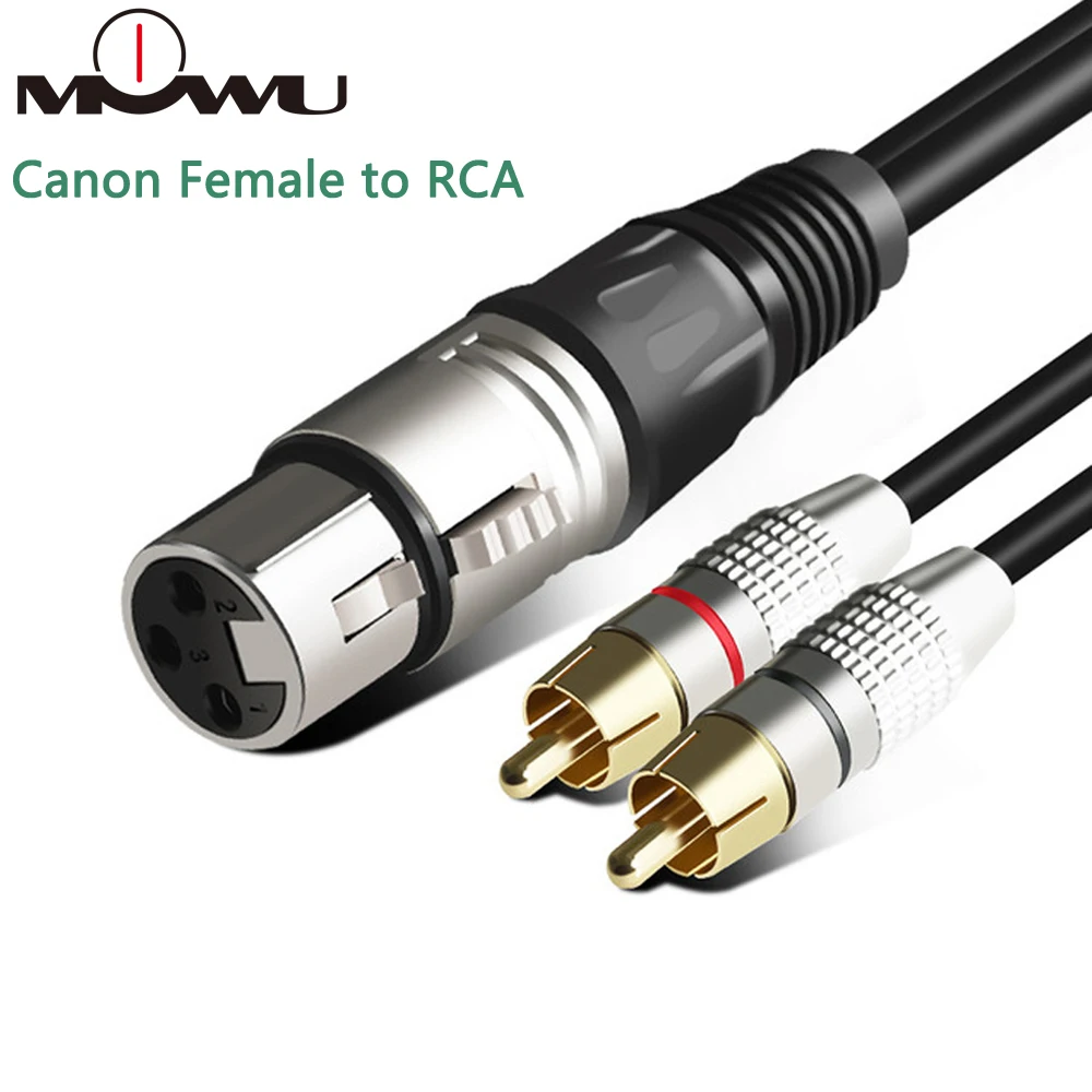 MOWU аудио RCA кабель папа 2 XLR 3 Pin пушечный усилитель смесительная втулка av двойной