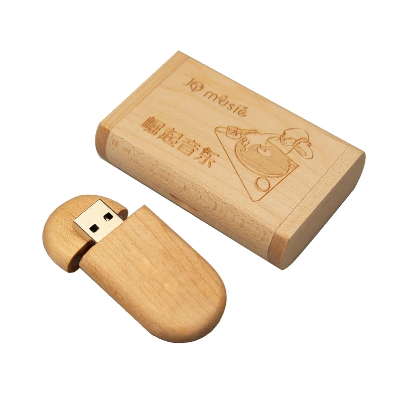 USB 2 0 Горячая Распродажа овальный деревянный + коробка флэш накопитель (10 шт.