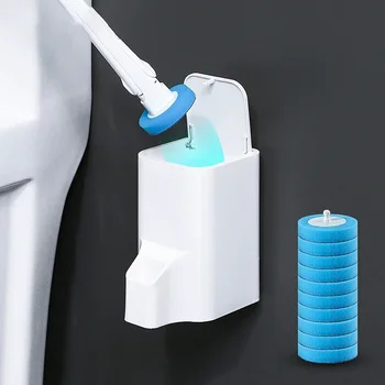 

GURET Wall Disposable Toilet Brush Replaceable Sponge Cleaning Brush Head No Dead Angle Cleaning Tools For Bathroom Accessories