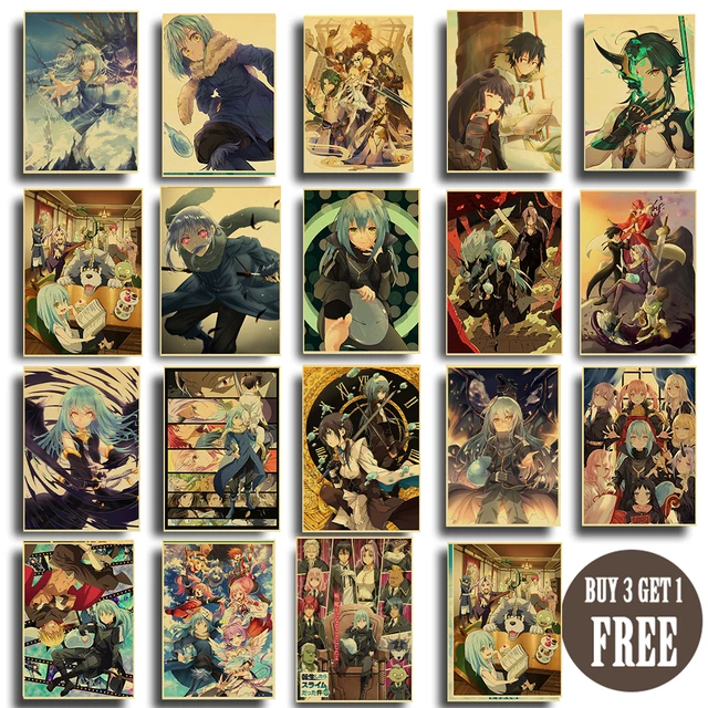 Retro Vintage Tensei Shitara Slime Datta Ken Anime Série Papel Kraft Cartaz  Para A Arte Da Parede Decoração Casa Sala De Estar Fotos - Pintura E  Caligrafia - AliExpress