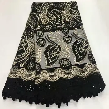 

African lace fabrics Nigeria French net lace fabrics african cord lace high quality with 5 yards