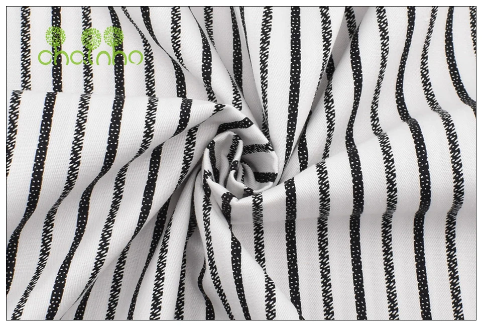 Chainho, черно-белая Геометрическая серия, саржевая хлопковая ткань с принтом, Лоскутная Одежда для рукоделия, швейная одежда для малышей и детей