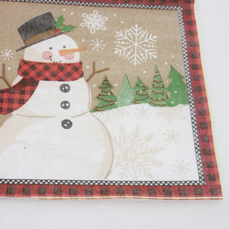 [RainLoong] принт, с рождеством, снеговик, бумажные салфетки, носовые платки в категории салфетки для рождественской вечеринки украшения дома размером 33*33 см 20 шт./упак./лот