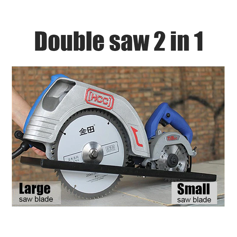 Двойная пила мини режущий станок 2 в 1 деревообрабатывающая маленькая Настольная