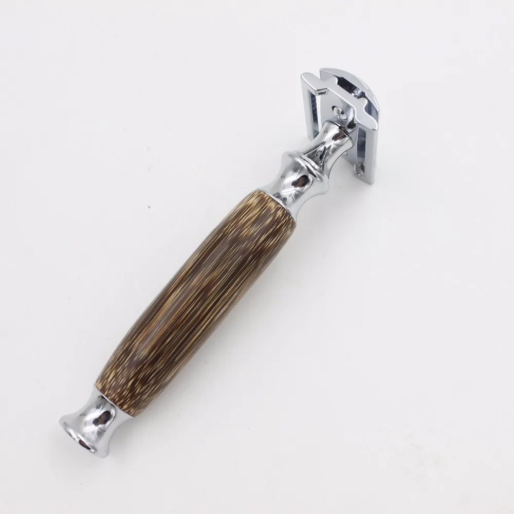 VIGSHAVING Naatural Bmaboo безопасная Мужская бамбуковая Безопасная бритва с подставкой