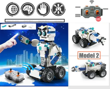 

New Deformation 2in1 RC tracked Remote Control motor power functions fit technic Smart Robot Building Block bricks kid birthday