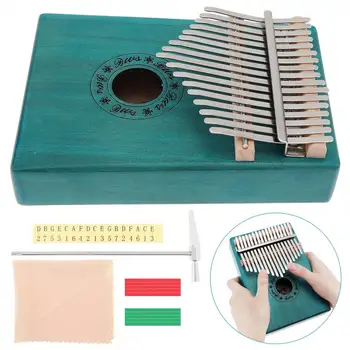 

17 Key Kalimba Emerald Single Board Mahogany Thumb Piano Mbira Natural Mini Keyboard Instrument with 7pcs Accessories Toys