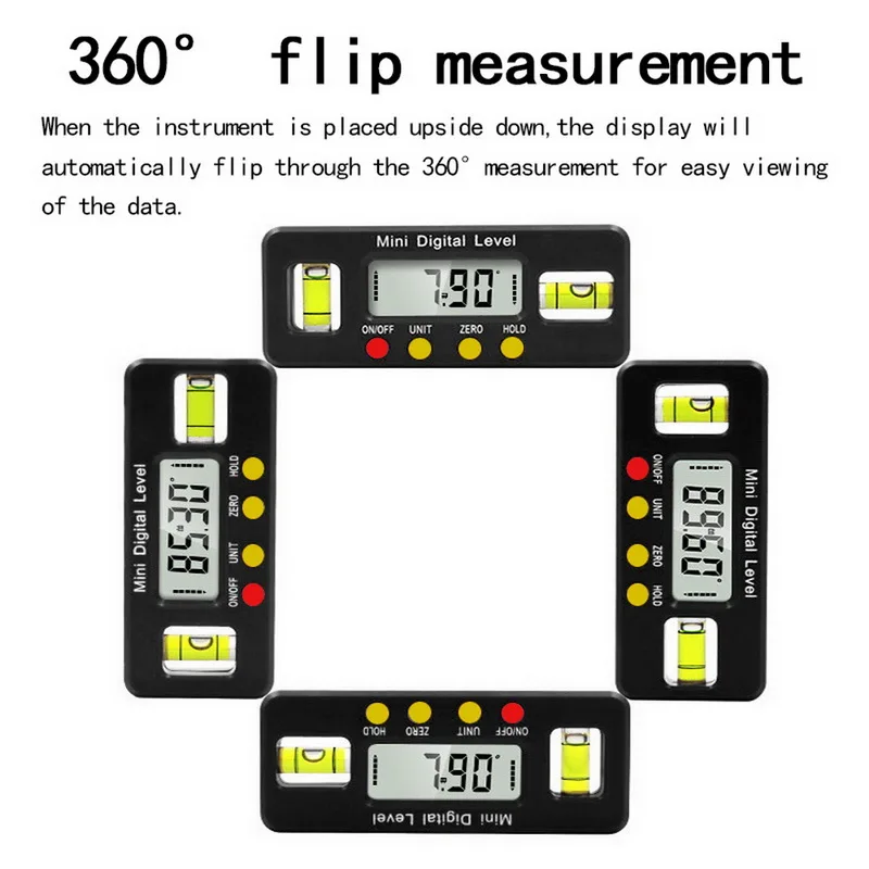 Цифровой угломер транспортир электронный уровень коробка 360 градусов Цифровой Инклинометр Угол измерительный инструмент с магнитами портативный