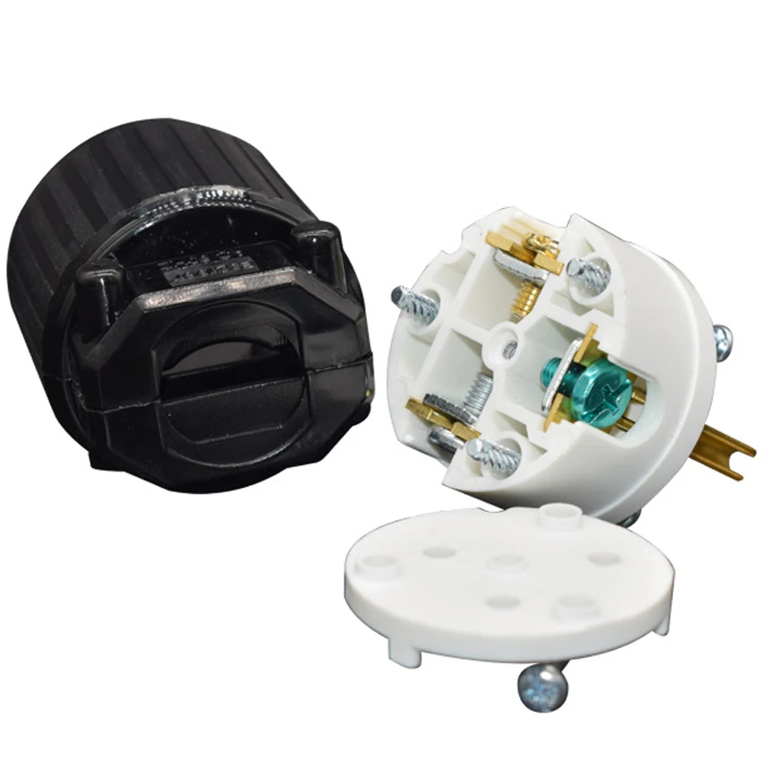 15A NEMA L5-15P L5-15R US Assembled Wired Industry Plug Male Female Extension Power Cable Connector Rewirable Socket Type B power strip plug adapter electrical socket power socket
