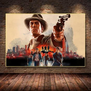 

HD Game Of Mafia II Oil Painting on Canvas Posters and Prints Cuadros Wall Art For Gamer Room Decor