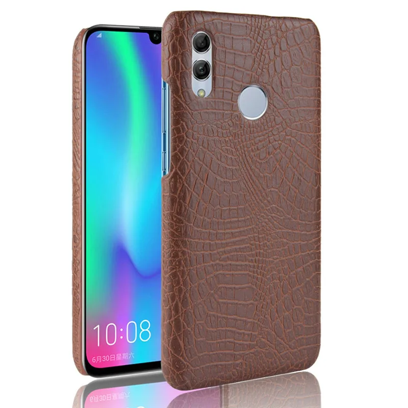 Коричневый Для huawei Honor 10 удобный телефонный Футляр 6,21 жесткий Роскошный PU кожаный крокодил крышка чехол для Honor 10 Lite 10 Lite Honor10Lite чехол - Цвет: Коричневый