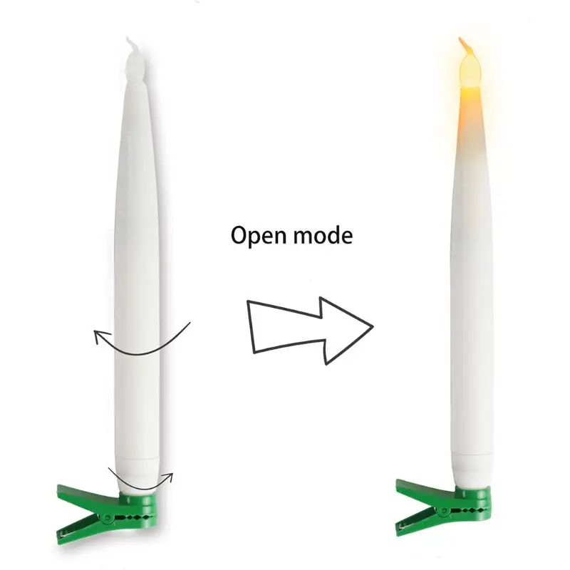 10pcs Flameless Taper Candles with Clips LED Electric Candles for Christmas Tree Decoration Home Decor