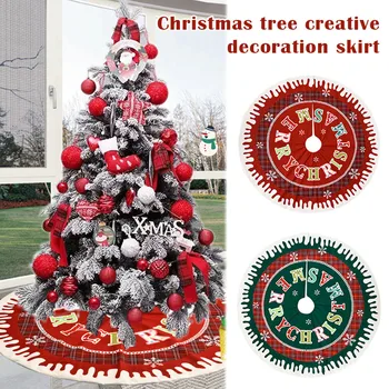 

Durable Fabric Cartoon Printed Christmas Tree Skirt Xmas Tree Decoration Home WXV Sale