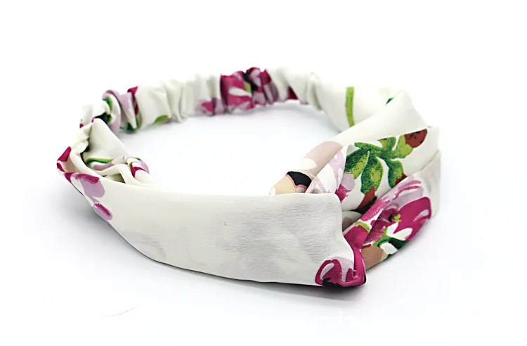 60pcs/lot DIY Simple Multi Geranium Flower Silk Satin Head Bands Elasticity HeadBands Hair Styling Tools Accessory HA1294
