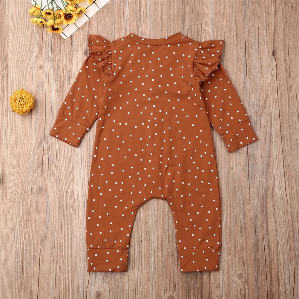 Romper Baby Girl Clothes Newborn Baby Girl Spotted Romper Long Sleeve Jumpsuit Playsuit Autumn Outfits