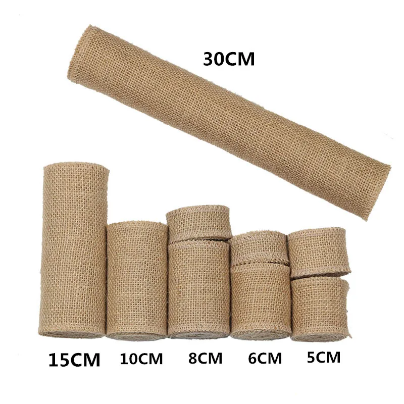 

Natural Burlap Roll Jute Hessian Ribbon Rolls Vintage Rustic Wedding ecoration Christmas Gift Wrapping Festival Party Home Decor