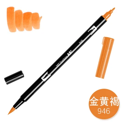 1 шт. TOMBOW AB-T Япония 96 цветов художественная кисть Ручка Двойные головки маркер Профессиональный водный маркер ручка живопись Kawaii канцелярские принадлежности - Цвет: 946