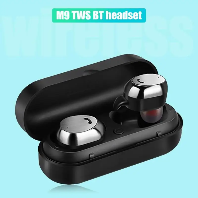M9 Bluetooth наушники Беспроводной мини наушники TWS Беспроводной BT5.0 наушники-вкладыши наушники гарнитура с зарядный чехол