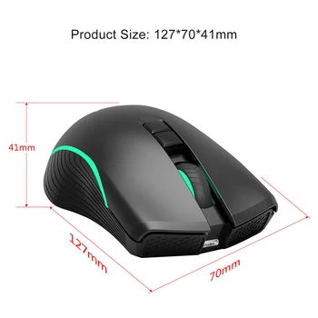 

2.4GHz Wireless Mouse 800/1200/1600 Adjustable DPI Gaming/Business Rechargeable Mice With Breathing Colorful Light