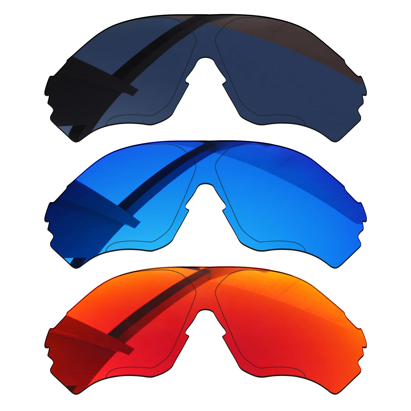 Alphax 3 Pezzi Pitch Black & Winter Sky & Agate Red Lenti Di Ricambio Polarizzate Per-Oakley Evzero Range Oo9327 Frame