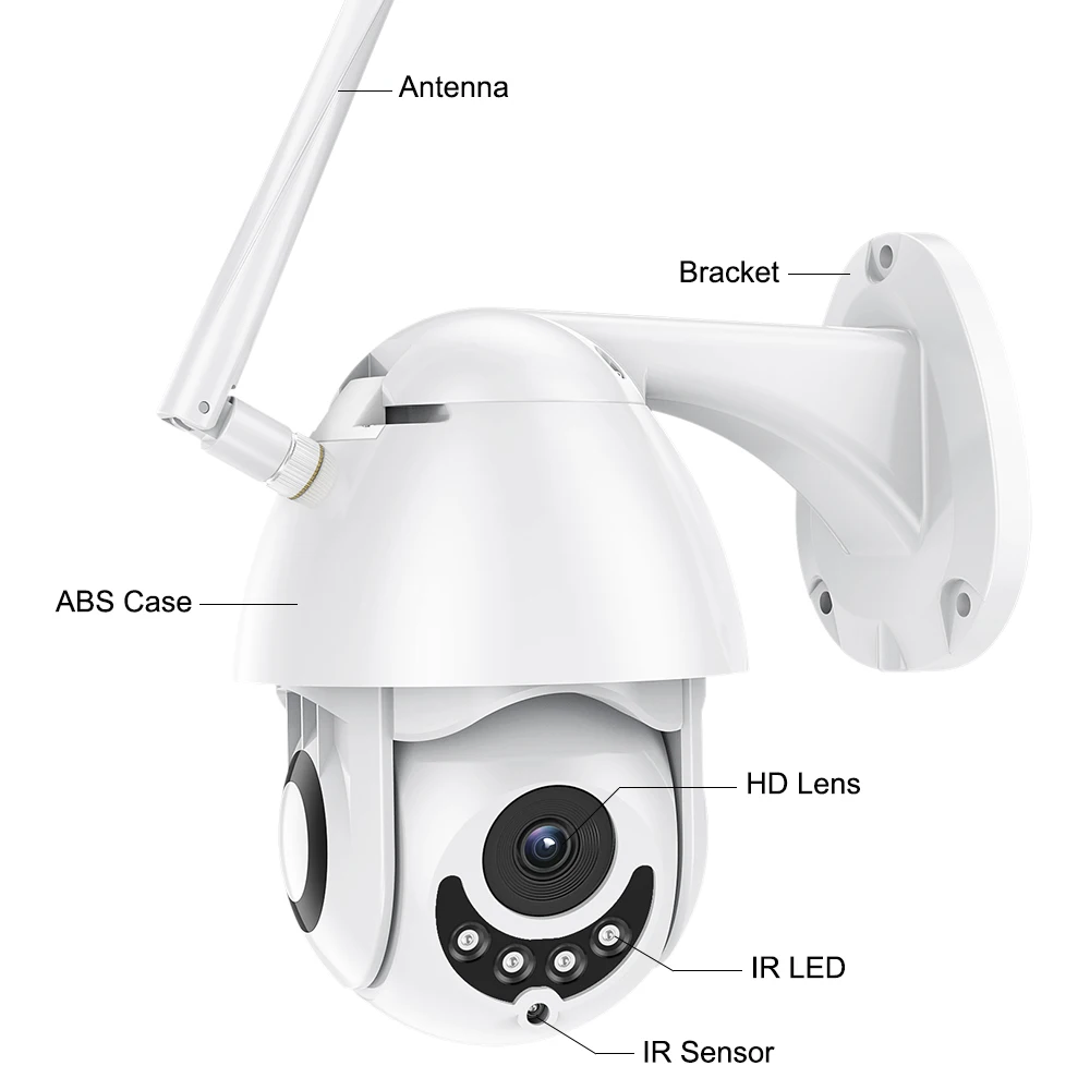 Wifi камера наружная PTZ IP камера H.265X 1080p скоростная купольная CCTV Камера Безопасности s IP камера wifi Внешняя 2MP IR домашняя съемка