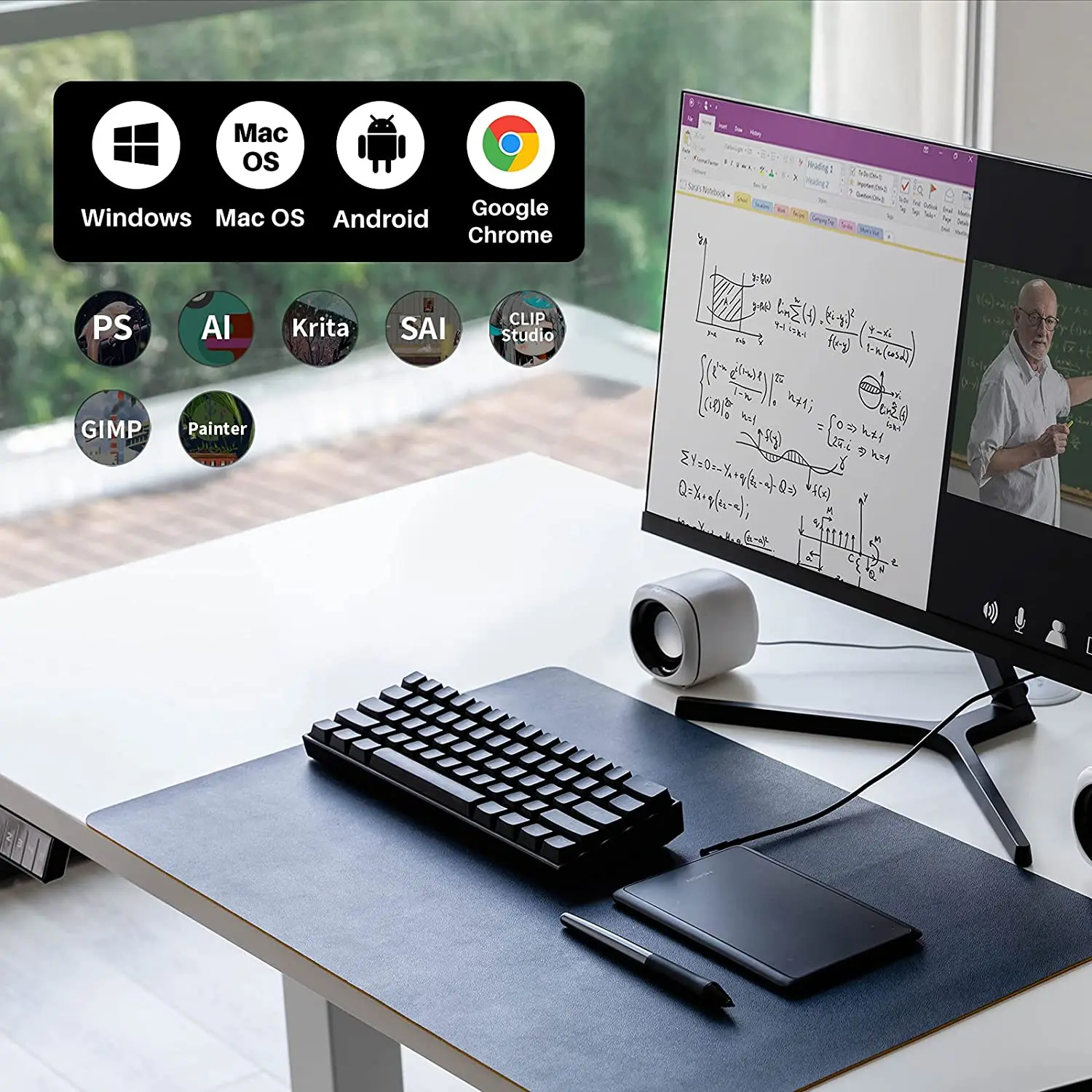 Huion H420x Gráficos Tablet Digital Desenho Caneta Assinatura Almofada Suporte Android os 8192 Níveis tipo c Interface 300pps Taxa de Relatório Tablets digitais - Imagem 2