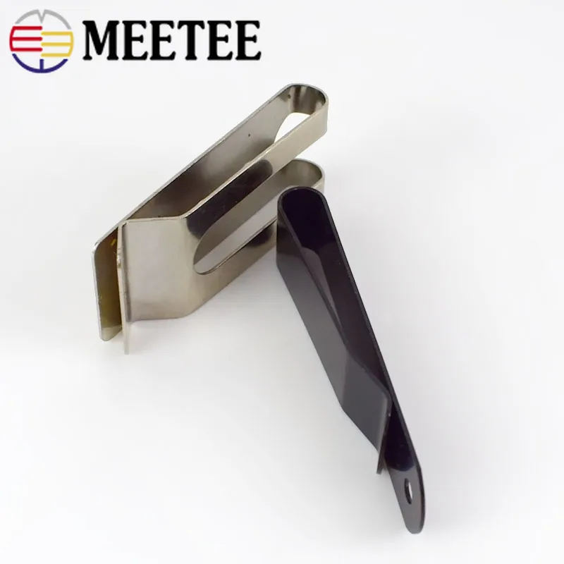 Meetee 2/5 шт. 5,5/6,7 см с металлическими заклепками; туфли-лодочки клипсы для ношения на поясе аппаратные средства Пряжка крюк для Карманы кошелек для ключей на улице DIY аксессуары серебристый, черный BF219