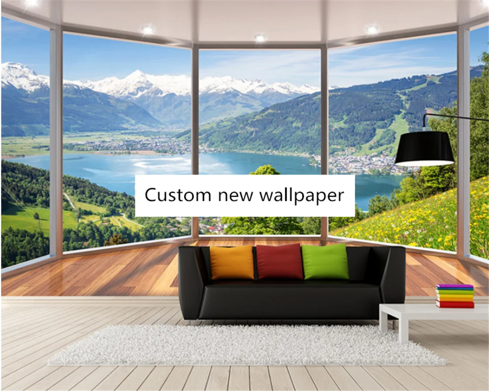 beibehang Customize new wallpaper balcony forest grassland scenery 3D TV background papel de parede wall papers home decor custom 3d photo wallpaper any size beautiful abstract grassland scenery background wall painting papel de parede fresco tapety