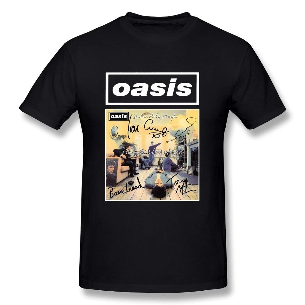 Мужская футболка Oasis определённо может быть, Мужская футболка, топы с коротким рукавом, футболки для фитнеса, чистый круглый воротник, Мужская футболка