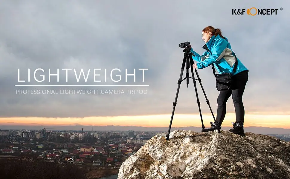 K& F Concept дает разрешение изображения до 70 дюймов для путешествий штатив компактный Алюминий Штатив для видеокамеры с 3-ходовой поворотный сковорода смартфон Зажим для телефона DSLR Камера