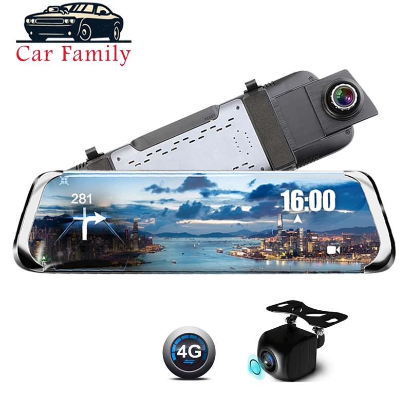 

Car Family Car DVR Android 4G Rear View Camera HD 10 inches Full IPS Touch Screen Dash Cam GPS Navi ADAS Dual Lens Car Camera