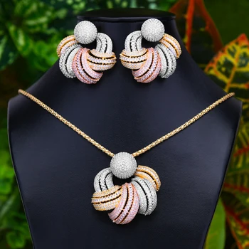 

GODKI Trendy Flower Earrings Pendant Set For Women Accessories Full Cubic Zirconia Earrings Jewelry pendientes mujer moda 2020